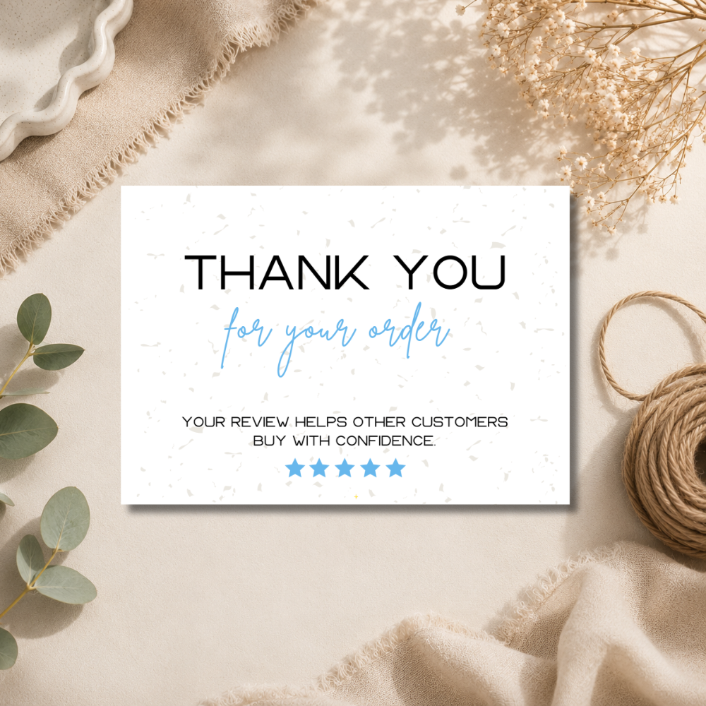 Printed A6 Thank You Cards - 9 Colours