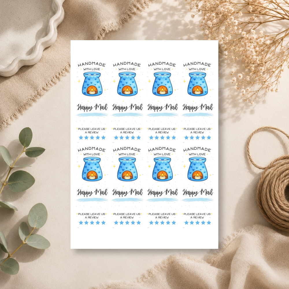 Wax Melt Happy Mail Stickers - 9 Colours