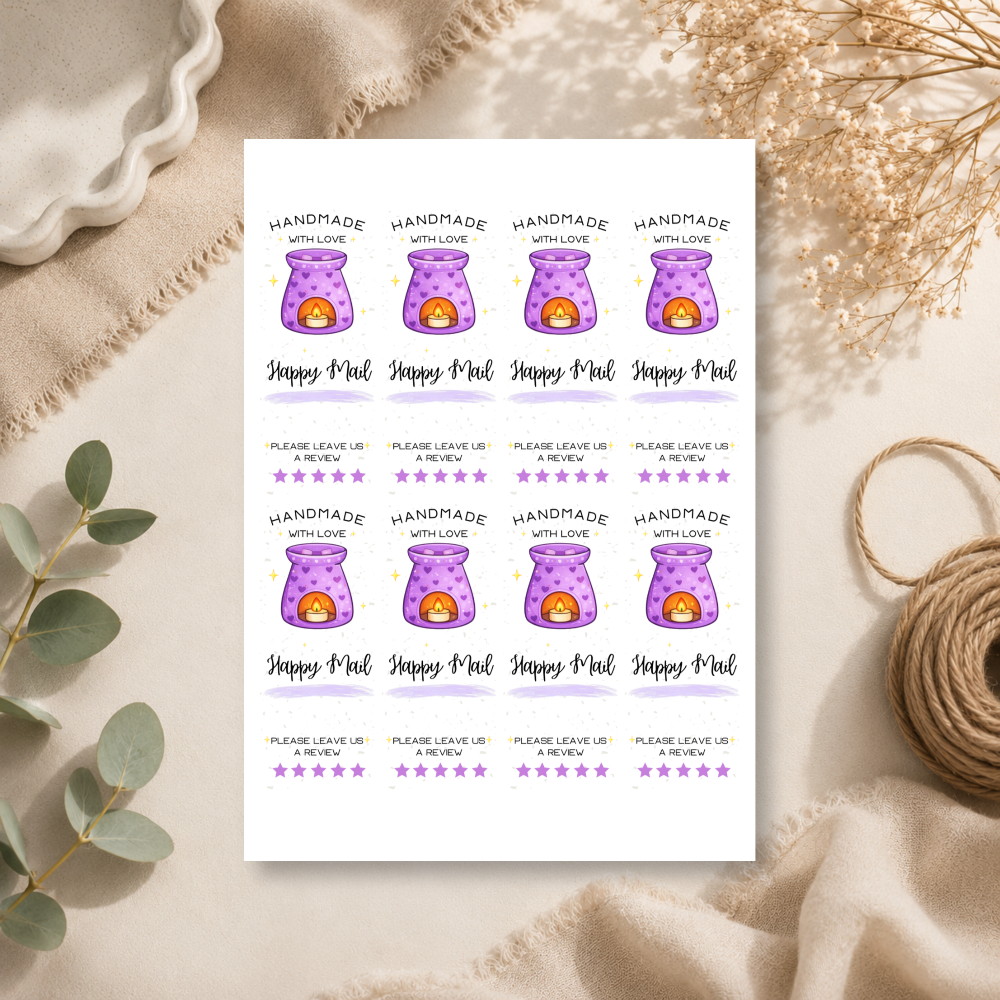 Wax Melt Happy Mail Stickers - 9 Colours