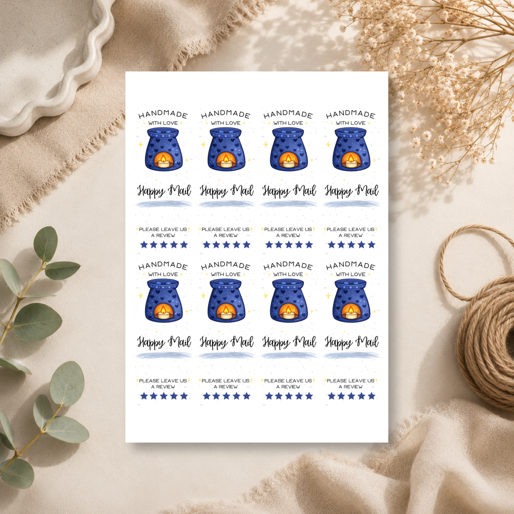 Wax Melt Happy Mail Stickers - 9 Colours