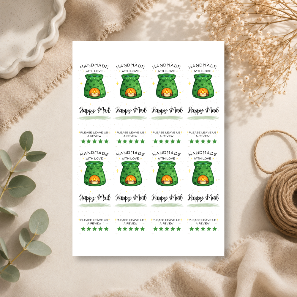Wax Melt Happy Mail Stickers - 9 Colours