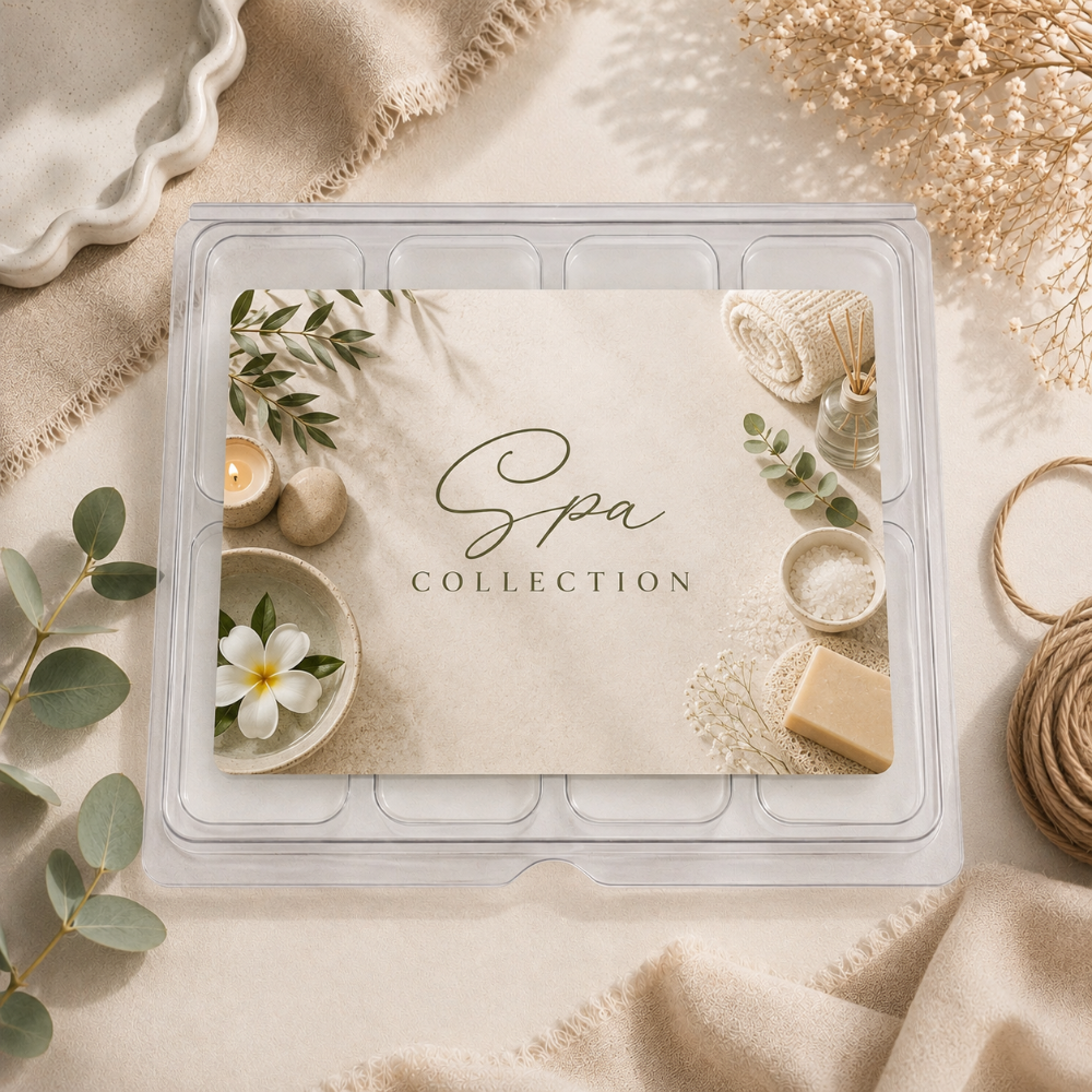Spa HB Wax Melt Collection Label - 8 Cell Clamshell
