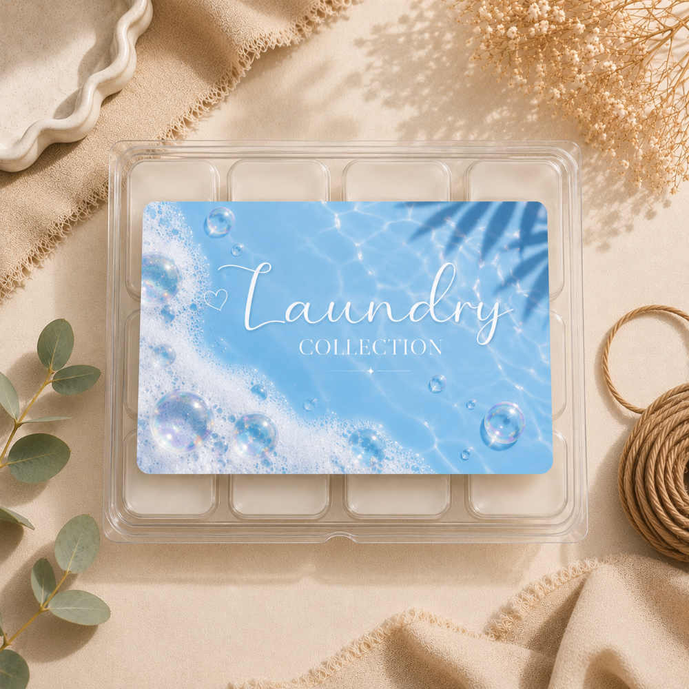 Laundry HB Wax Melt Collection Label - 8 Cell Clamshell