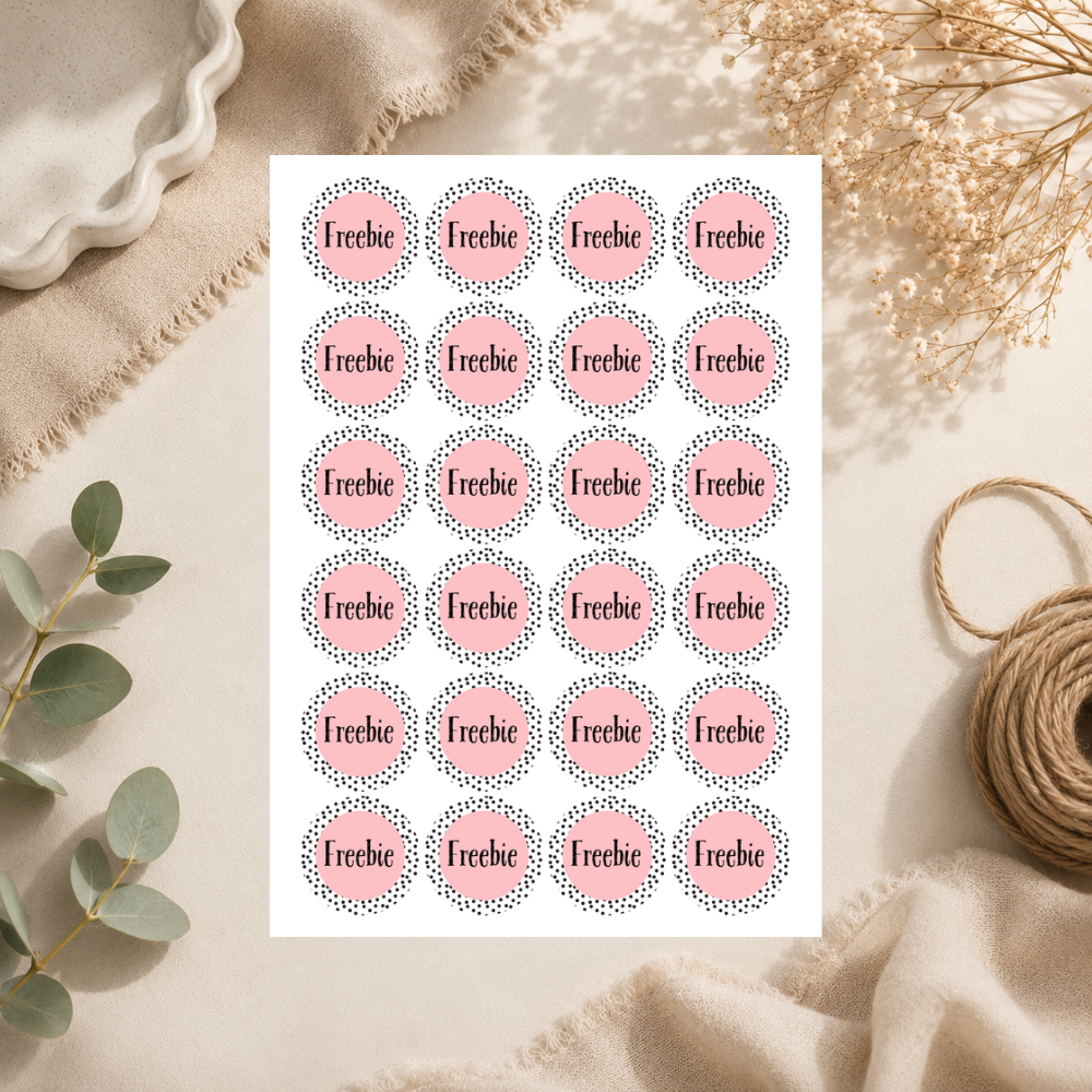 45mm Freebie Sticker Sheets - 6 Designs