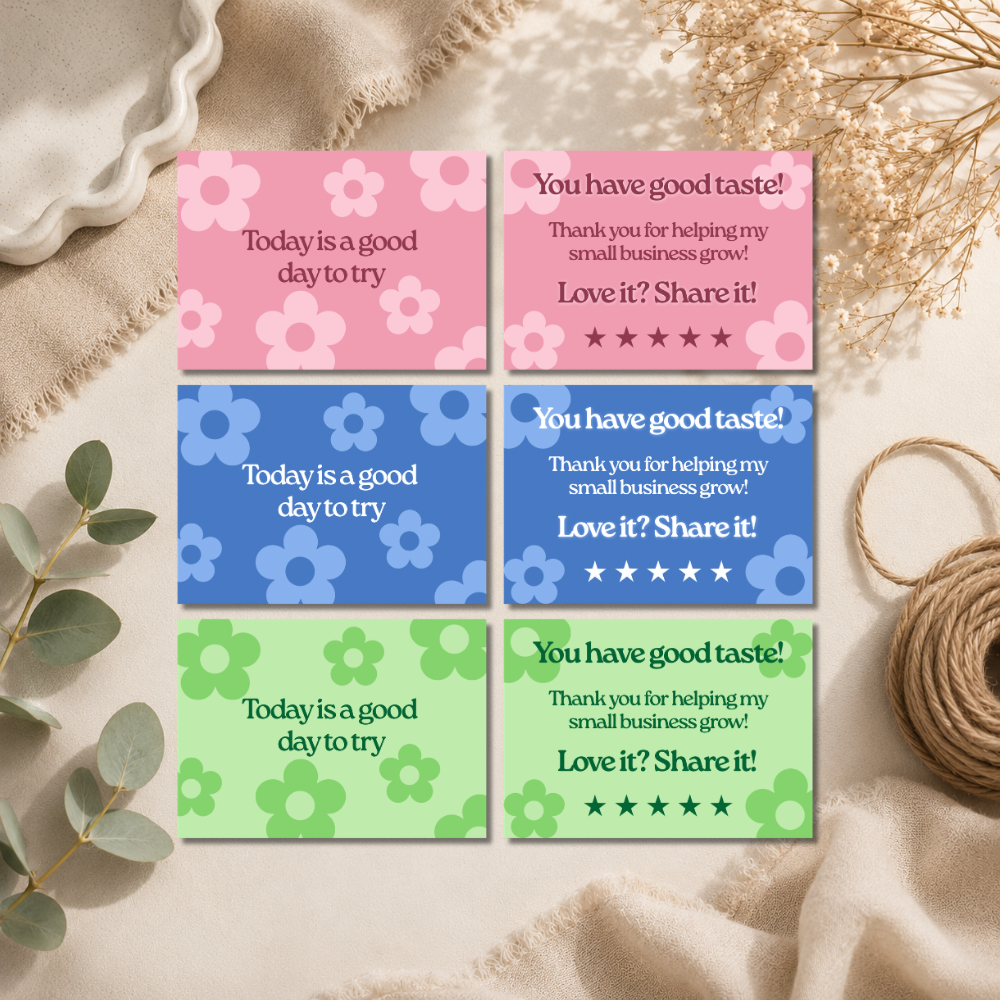 Motivational A6 Thank You Cards - 3 Colours